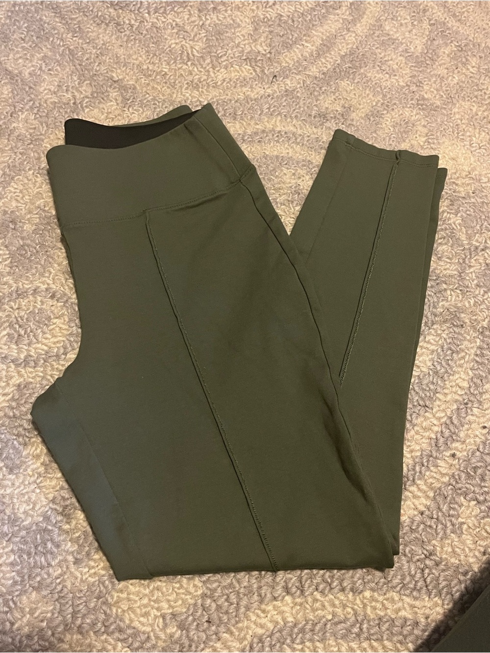 Women's High-Waist Olive Green  Leggings